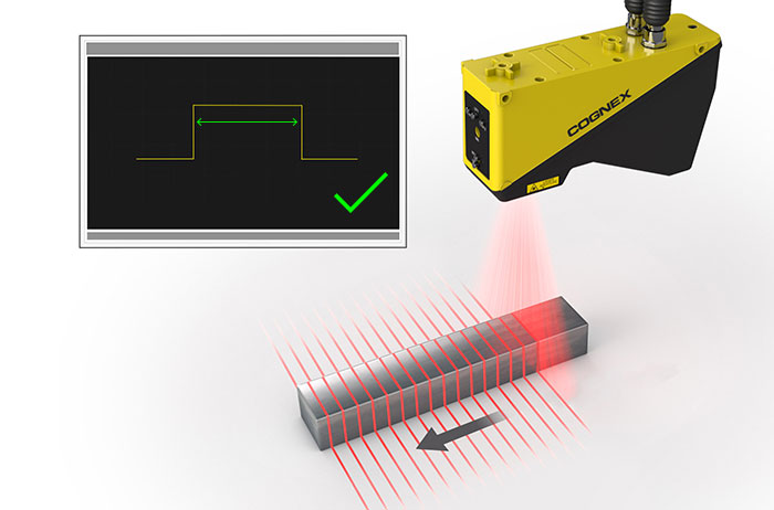 Laser Profiler scanning metal rectangle